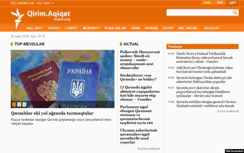 Осы аптада Азат Еуропа/Азаттық радиосының Украин қызметі Қырым аймағының тұрғындарына арнап жаңадан ақпараттық және жаңалықтар тарататын екі веб-сайт ашты.&nbsp;Веб-сайттар қазір орыс және татар тілінде ақпарат таратады және таяуда украин тілінде де қызмет көрсете бастайды деп хабарланды.