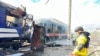 Поезд, ставший объектом российского удара на станции Шостка (Сумаская область Украины)